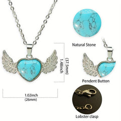 Heart Shaped Crystal Pendant Necklace Natural Quartz Stone Pendant Necklace