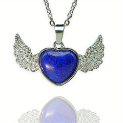 Heart Shaped Crystal Pendant Necklace Natural Quartz Stone Pendant Necklace