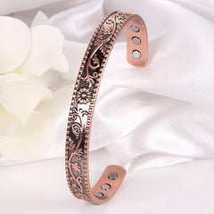 Copper Magnetic Bracelet Cuff Bangle with 6 Magnets
