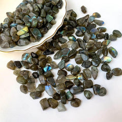 Labradorite Crystal Chips for Jewelry Making and Garden Decoration
