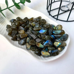 Labradorite Crystal Chips for Jewelry Making and Garden Decoration