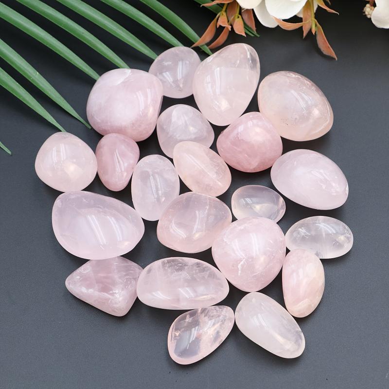 Natural Rose Quartz Stone Crystal Stepping Foot Massage Garden Stone
