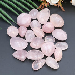 Natural Rose Quartz Stone Crystal Stepping Foot Massage Garden Stone