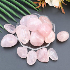 Natural Rose Quartz Stone Crystal Stepping Foot Massage Garden Stone