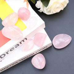 Natural Rose Quartz Stone Crystal Stepping Foot Massage Garden Stone