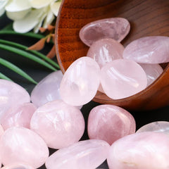 Natural Rose Quartz Stone Crystal Stepping Foot Massage Garden Stone