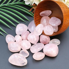 Natural Rose Quartz Stone Crystal Stepping Foot Massage Garden Stone
