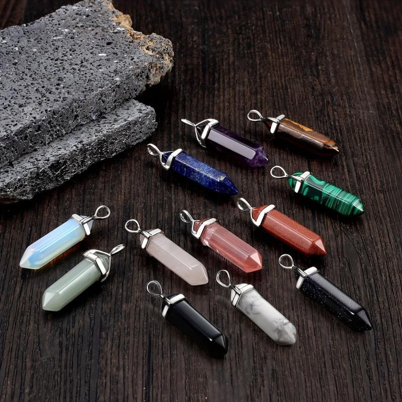 Crystal Pendant Necklace Gemstone Meditation Spiritual Healing Jewelry