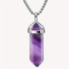 Crystal Pendant Necklace Gemstone Meditation Spiritual Healing Jewelry