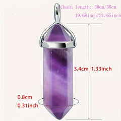 Crystal Pendant Necklace Gemstone Meditation Spiritual Healing Jewelry