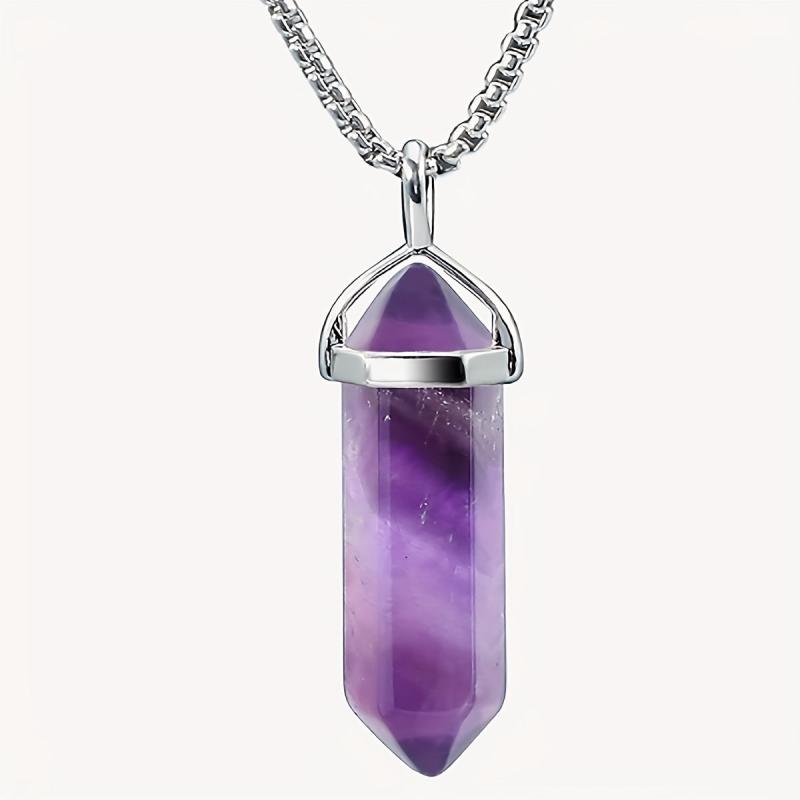 Crystal Pendant Necklace Gemstone Meditation Spiritual Healing Jewelry