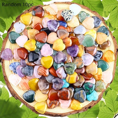 70pc Natural Crystal Random Heart Shaped Crystal Stone Love Gem Rose Quartz