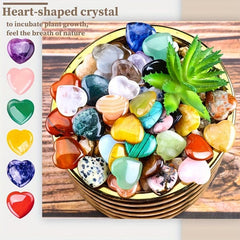 70pc Natural Crystal Random Heart Shaped Crystal Stone Love Gem Rose Quartz