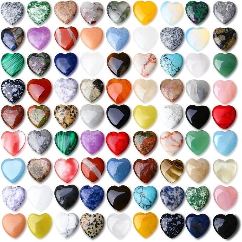 70pc Natural Crystal Random Heart Shaped Crystal Stone Love Gem Rose Quartz