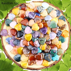 70pc Natural Crystal Random Heart Shaped Crystal Stone Love Gem Rose Quartz