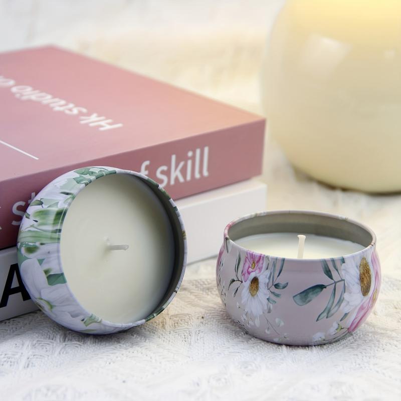 Dried Flower Scented Candles Iron Can Sleep Aid Aromatherapy Home Fragrance