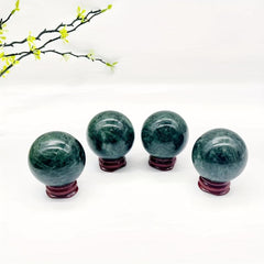 Natural Green Serpentine Jade Sphere 4.06 cm