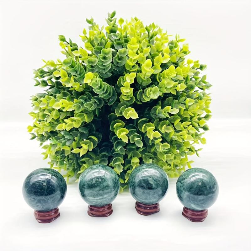 Natural Green Serpentine Jade Sphere 4.06 cm