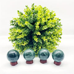 Natural Green Serpentine Jade Sphere 4.06 cm