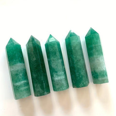 Green Strawberry Quartz Crystal Point Energy Tower Witchy Decor