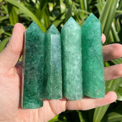 Green Strawberry Quartz Crystal Point Energy Tower Witchy Decor