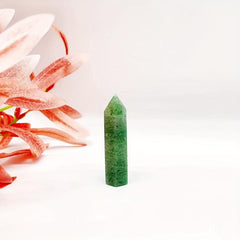 Green Strawberry Quartz Crystal Point Energy Tower Witchy Decor