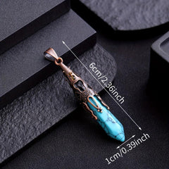Bronze Natural Stone Healing Crystal Pendant Necklace