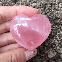 Natural Pink Heart Crystal in Hexagonal Log - Special Gift for Loved Ones