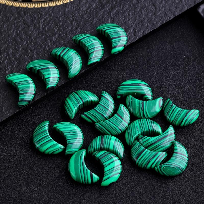 Natural Stone Moon Malachite Healing Energy DIY Jewelry Bracelet Necklace