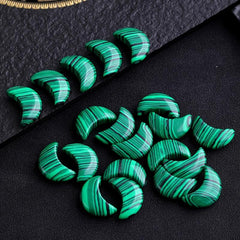 Natural Stone Moon Malachite Healing Energy DIY Jewelry Bracelet Necklace