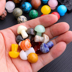 Random Crystal Meditation Reiki Mini Mushroom Stone DIY Garden Decoration