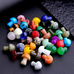 Random Crystal Meditation Reiki Mini Mushroom Stone DIY Garden Decoration