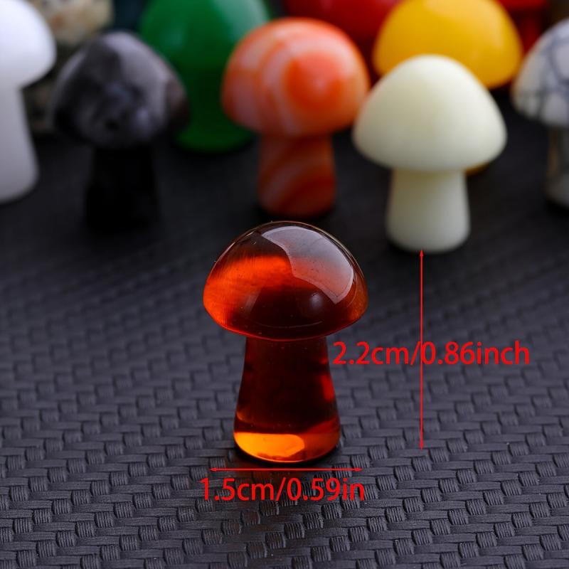 Random Crystal Meditation Reiki Mini Mushroom Stone DIY Garden Decoration