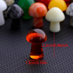 Random Crystal Meditation Reiki Mini Mushroom Stone DIY Garden Decoration