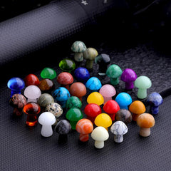 Random Crystal Meditation Reiki Mini Mushroom Stone DIY Garden Decoration