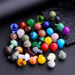 Random Crystal Meditation Reiki Mini Mushroom Stone DIY Garden Decoration