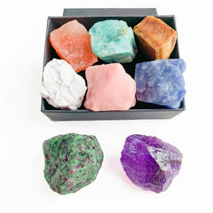 8pcs Natural Large Size Crystals Gemstone Box Chakra Stones Reiki Crystal