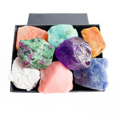 8pcs Natural Large Size Crystals Gemstone Box Chakra Stones Reiki Crystal