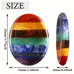3pcs 7 Chakra Thumb Worry Stone Crystals Oval Pocket Palm Stone