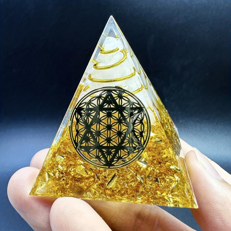 Orgone Chakra Crystal Pyramid for Stress Relief