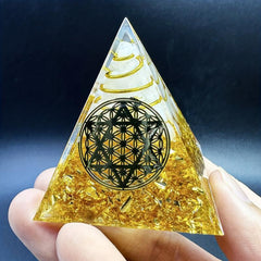 Orgone Chakra Crystal Pyramid for Stress Relief