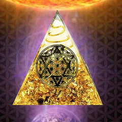 Orgone Chakra Crystal Pyramid for Stress Relief