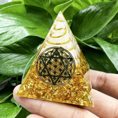Orgone Chakra Crystal Pyramid for Stress Relief