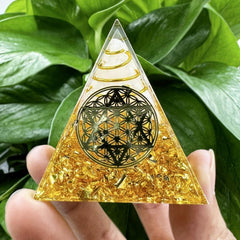 Orgone Chakra Crystal Pyramid for Stress Relief