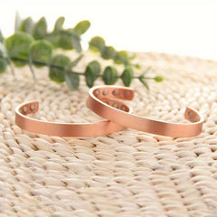 Copper Magnetic Bracelet Smooth Copper Cuff Bracelet Women's And Men's Gift