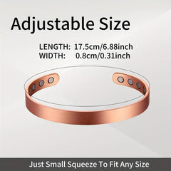 Copper Magnetic Bracelet Smooth Copper Cuff Bracelet Women's And Men's Gift
