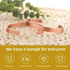 Copper Magnetic Bracelet Smooth Copper Cuff Bracelet Women's And Men's Gift