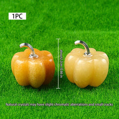 1pc Pumpkin Natural Crystal Stone Halloween Thanksgiving Table Decoration
