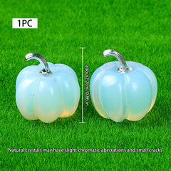 1pc Pumpkin Natural Crystal Stone Halloween Thanksgiving Table Decoration