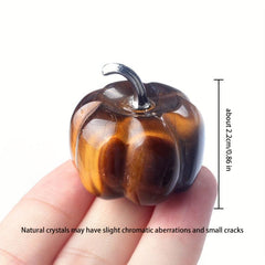 1pc Pumpkin Natural Crystal Stone Halloween Thanksgiving Table Decoration